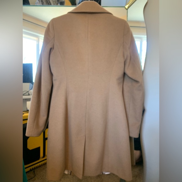 Calvin Klein Wool-Blend Button Front Coat in Camel size 2 - Picture 4 of 15